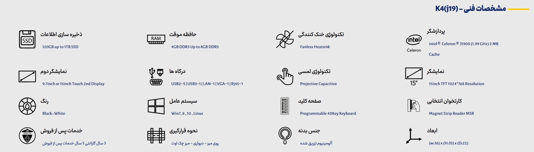  K4-j19 مشخصات صندوق فروشگاهی 