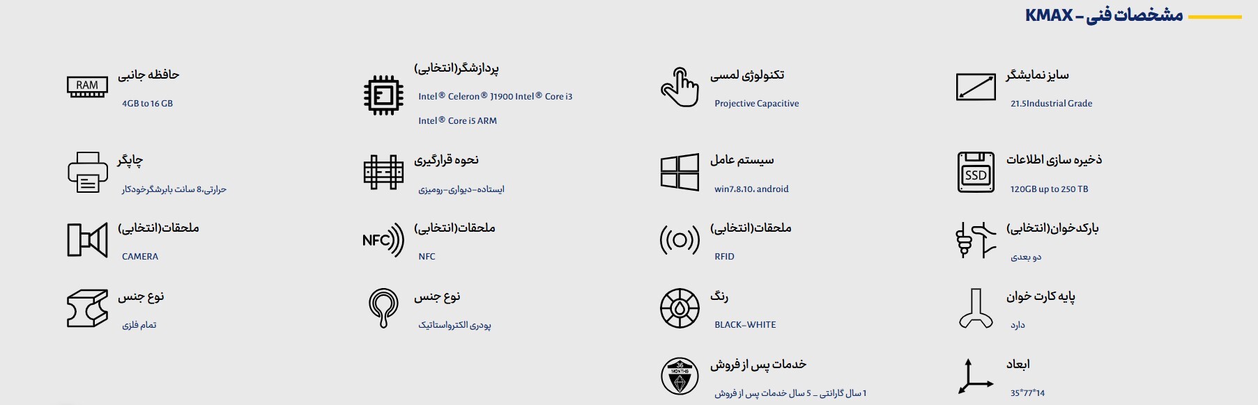  KMAX مشخصات کیوسک 